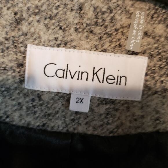 NEW Calvin Klein, rose tweed colored, wool blend, pea coat 2x - Picture 5 of 13